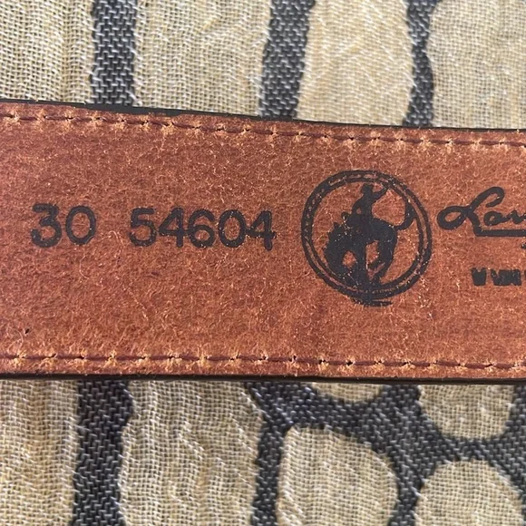 Larry Mahan - Vintage, Western Leather Belt w/San Dimas Brass Buckle size 30